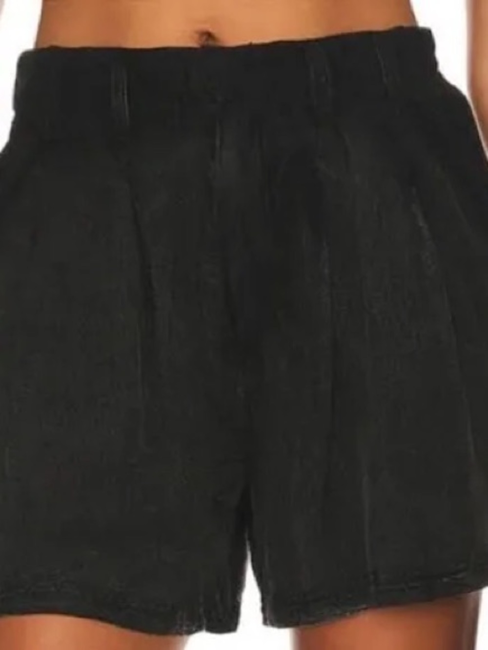 Free People Black Linen Shorts - Size 6 - Picture 4 of 8